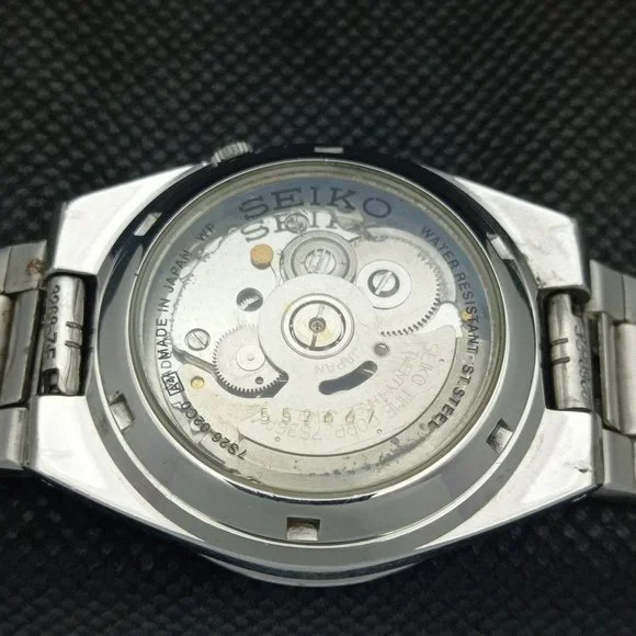 Vintage 1973 Seiko Automatic Mens Silver Watch W/daydate & Gold accents - Picture 8 of 8